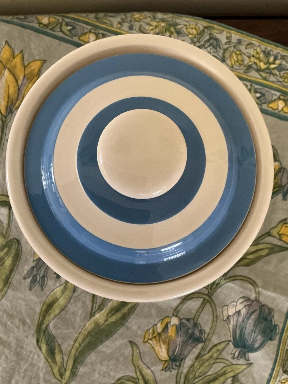 T.G. green The Original Cornish Blue Striped Canister England